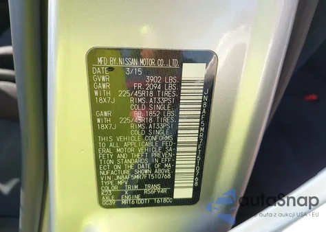 2015 Nissan Juke Nismo/S/Sl/Sv из США, поврежденный, VIN JN8AF5MR7FT510768